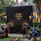 10ftx15ft Black Backdrop Curtains for Wedding Party 2 Panels 5×15FT Tall - Image 3
