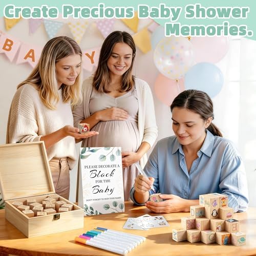 wookidel 118PCS Baby Shower Games Kit, Baby Blocks for Baby Shower - Image 5
