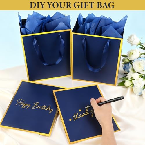 Addblu 50 Pack Bulk Luxury Gift Bags with Handles & 50 Tissue Papers - Image 5