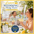 Leinuosen 51 Pcs Wedding Favors for Guests Bulk Capri Lemon Paper Fans - Image 3