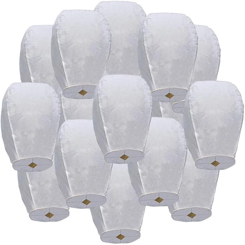 40 Pcs White Round Paper Lanterns Decorative Hanging Paper Lanterns Lamp for Birthday Wedding Baby Bridal Shower Home Decor Party Decoration by Nufroupel
