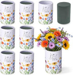6 Sets Best Mom Ever Round Flower Arrangement Boxes with Foam, Table Centerpieces Vases for Mom Birthday Party Decorations, Baby Shower and Women's Gifts by Ferrochef