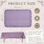 Tudomro Striped Tablecloth, Rectangle, Peony, Slate Blue, 84'' X 60'' - Image 2