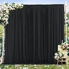 50x10ft Black Backdrop Curtain for Wedding Parties Wrinkle Free Fabric Black Drapes Backdrop Decoration for Baby Shower Birthday Photography Decoration 10 Panels, 5ft x 10ft - Image 7