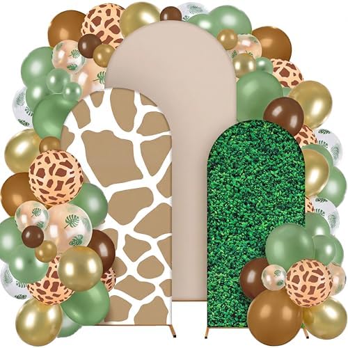 Foilswirl 34 Pcs Jungle Party Decor 4ft 5ft 6ft Safari Arch Backdrop Cover by Foilswirl