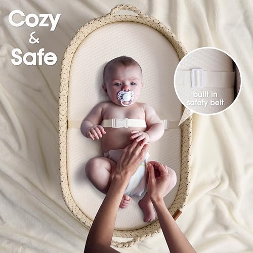 Baby Changing Basket Includes Diaper Caddy - Soft & Waterproof Dual-Cover, Portable, Changing Pad for Dresser & Changing Table, Gift for Baby Shower, Organic Cotton Rope - Image 3