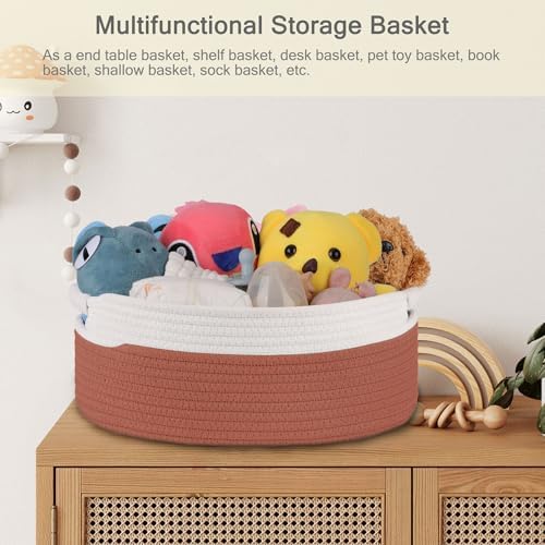 2 Pack Small Woven Basket with Gift Bags and Ribbons, Empty Baby Gift Baskets for Kids Women Men, Shelf Storage, Small Cat Dog Pet Toy Boxes, 13”x 9”x 5.5” - Image 4