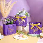Jetec 45 Pcs Mini Thank You Gift Bag with Handle, Purple/gold - Image 2