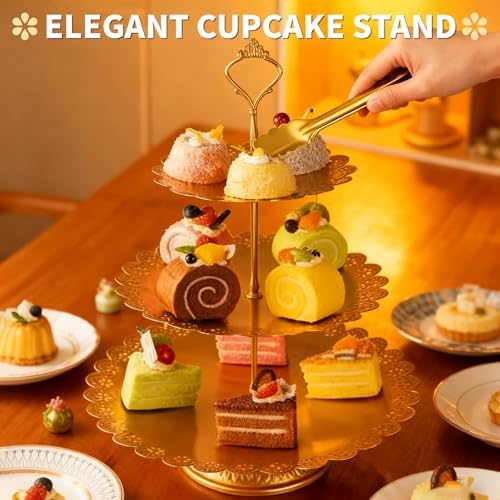 12 PCS Gold Cake Stand Set, Dessert Table Display Set - Image 3