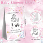 Marsui 136 Pcs Baby Shower Blocks to Decorate Game Kit, Pink Elephant - Image 3