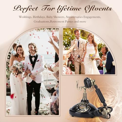Wedding Phone Guest Book,Audio Guestbook,Vintage Wedding Guestbook Alternative,Audio Phone Guest Book for Wedding Baby Shower Retirement Graduation Birthday Party & More! (Black) - Image 3