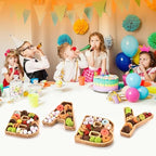 Wooden Baby Charcuterie Board Letters Serving Tray Decorative Platter 4 Pcs Bamboo Candy Tray for Baby Shower Alphabet Gender Reveal Decorations with Deeper Edge - Image 5