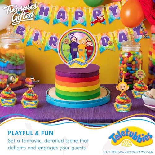 Treasures Gifted Officially Licensed Teletubbies Cake Decorations - 1 Cake Topper & 24 Cupcake Toppers & Wrappers - Teletubbies Birthday Party Decorations - Party Supplies (Pack of 2) - Image 5