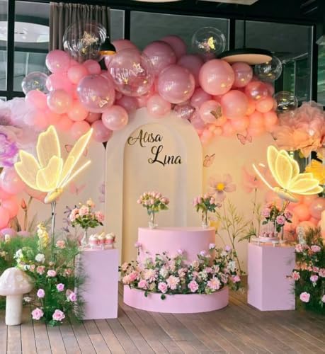 Purple Butterfly Stretchy Arched Backdrop Covers Spring Flowers for Girls Birthday Baby Shower Bridal Shower Party Supplies(No Stand!) - Image 4