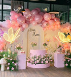 Pink Butterfly Stretchy Arched Backdrop Covers Spring Flowers for Girls Birthday Baby Shower Party Decoration Props(No Stand!) - Image 4
