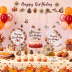 132 Pcs Fall Happy Birthday Party Decoration Set Serves 25 - Image 4