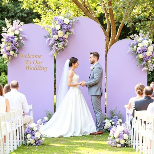 Blue and Purple Arch Cover 3 Set-7.2FT, 6.6FT, 6FT Arch Backdrop Cover Spandex Fitted 2- Color Fabric Stand Covers for Baby Shower Mermaid Theme Birthday Party Wedding Photo Background Decorations - Image 3