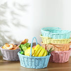 Barydat 6 Pcs Small Wicker Basket with Handle, Multicolor, 12'' X 9'' X 5'' - Image 5