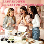 74Pcs Baby Shower Prizes for Game Winners Include Glass Tumblers with Lids and Straws, Hand Creams, Jewelry Boxes, Sunglasses, Powder Puffs for Baby Shower Wedding Bridal Shower Favors (White, 6) - Image 6