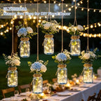 Glass Flower Vase,12 PCS Farmhouse Mason Jar for Centerpiece - Image 6