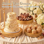 Wenqik 5 Pcs Metal Gold Cake Stand,16/14/12/10/8 in Round Cake Holder - Image 5
