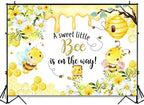 Avezano Bee Baby Shower Backdrop A Sweet Little Bee is on The Way Baby Shower Decoration Photography Background Honeycomb Bumblebee Baby Shower Party Banner Photoshoot (8x6ft) - Image 3