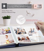 Artfeel Photo Album Self Adhesive Scrapbook Album for 3x5 4x6 5x7 8x10 Pictures,120 Pages Linen Cover with Display Window DIY Photo Book,Ideal Gifts for Family Travel Wedding Baby - Image 3