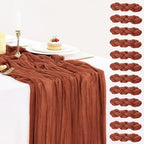 12 Pack Terracotta Cheesecloth Table Runner 35x120 Inch Rust Gauze Burnt Orange Cheese Cloth for Wedding Baby Bridal Shower Party Centerpiece Sheer Home Decorations by BlueTopCoLtd