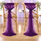 MDS Pack of 200 Chiffon Chair Sashes for Wedding & Event Décor - Eggplant - Image 6