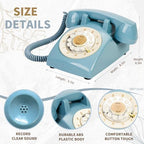 Audio Guest Book Wedding Phone,32GB Memory Customized Audio Messages, Volume Adjustable, with Message Replay Feature, Suitable for All Kinds of Party(Art Deco, Fresh-Blue) - Image 2