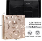 RECUTMS Photo Album 4x6 Pictures 1000 Photos Leather Large Wedding Albums - Image 2