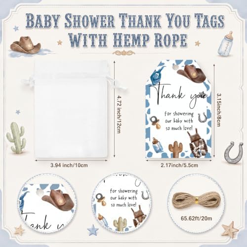 Vesici 25 Set/150Pcs Cowboy Baby Shower Party Favors, It's A Boy - Image 4