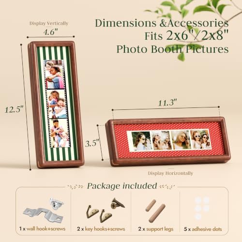 2 PCS Photo Booth Frames with 3 Vintage Mats for Wall & Desktop - Image 2