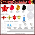 Gejoy Red Black Gold Balloon Column Stand Kit, Adjustable 1.4-6.6 ft - Image 2