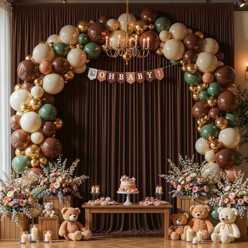 Dark Brown Backdrop Curtains-Wrinkle-Free Polyester Photography Drapes Party Curtain Background for Baby Shower Wedding Decorations- 32 X10FT - Image 7