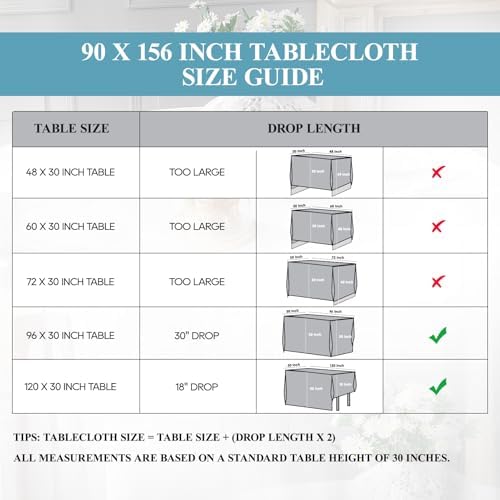 VidaFete Classic Series 2 Pack 90 * 156inch White Rectangle Tablecloth - Image 2