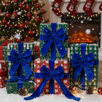 Meseey 4 Inch Wide Royal Blue Velvet Wired Ribbon, 10 Yards Velvet Ribbon with Wire Edge for Christmas Tree, Wreaths, Gift Wrapping, Bows, Crafts, Wedding and Holiday Decorations - Image 7
