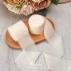 Ribbli Ivory Chiffon Ribbon 2 Inch x 20 Yard Handmade Fringe Chiffon Silk Ribbon Ivory Ribbon for Gifts Wrapping, Wedding Invitations, Bridal Bouquets, Flower Arrangement (Pack of 2) - Image 2