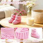 3 Sets Baby Shower Centerpieces, Knitted Booties with Artificial Flowers - Image 3