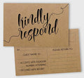 RSVP Postcards (Set of 50) 4"X6" Blank with Mailing Side,RSVP Reply Response Cards for Wedding Rustic Kraft Script Style Print Return Cards by Inkdotpot