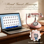 Audio GuestBook Wedding Phone - Vintage Retro Telephone Voicemail Recorder, 8GB Digital Voice Message Keepsake for Reception, Bridal Shower & Party Events(Pink) - Image 6