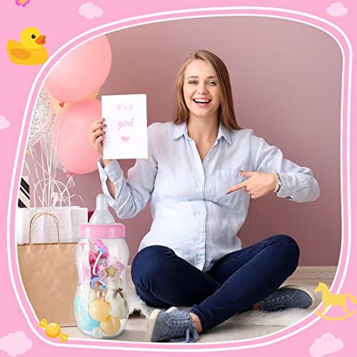 Tessco for you 2 Pcs 15in Jumbo Baby Bottle Bank Baby Shower, Pink - Image 4