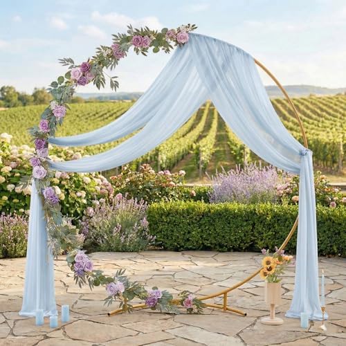 Pack of 1 Wedding Arch Drape Panel Fabric 30" x 100ft - Baby Blue - Image 3