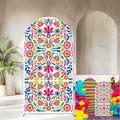 Sensfun Mexican Fiesta Arch Backdrop Cover Cinco De Mayo Birthday Baby Shower Decorations,2-Sided Colorful Mexican Otomi Flowers Backdrop Arch Covers for Mexico Talavera Wedding Party Decor 3.3x6.5ft by Sensfun