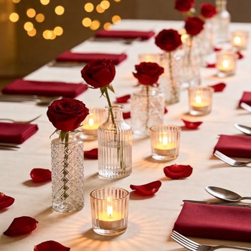 UPBUD Clear Glass Bud Vases Set of 12, Small Vases for Flowers - Image 4