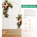 Metal Arch Backdrop Stand and Cover Set, 7.2FT Beige Reusable Spandex Fitted Backdrop Cover and Gold Wedding Arch Frame for Baby Shower, Birthday, Parties Decoration. - Image 4