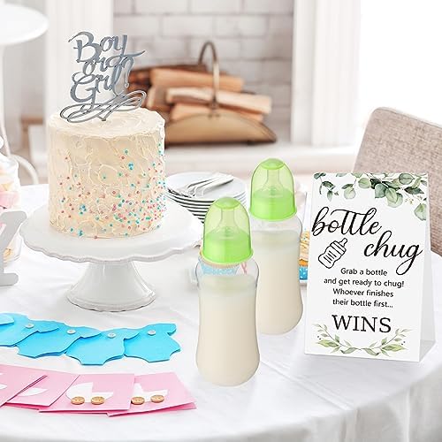 Trelaco 12 Pcs Baby Shower Bottle Chug Game, Leaves, Green - Image 5