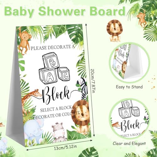 Marsui 136 Pcs Baby Shower Blocks to Decorate Game Kit, Animal - Image 3