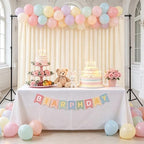 Beige Backdrop Curtains 10ftx8ft Wedding Polyester Photo Drapes - Image 2