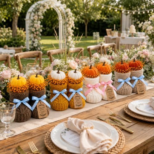4 Sets Baby Shower Booties Table Centerpiece, Crochet Knitted Baby Booties - Image 5